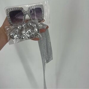 Dreamtop Disco 70s Accessory Lot Of 3 Halloween Hippie 60s Sunglasses Necklace